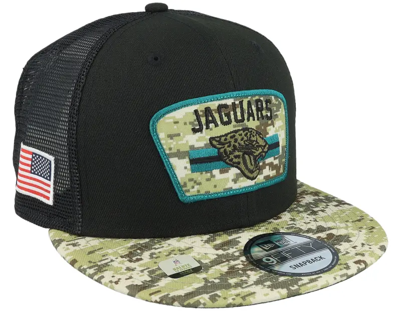 New Era Jacksonville Jaguars NFL21 Salute To Service 9FIFTY Black/Camo Trucker online