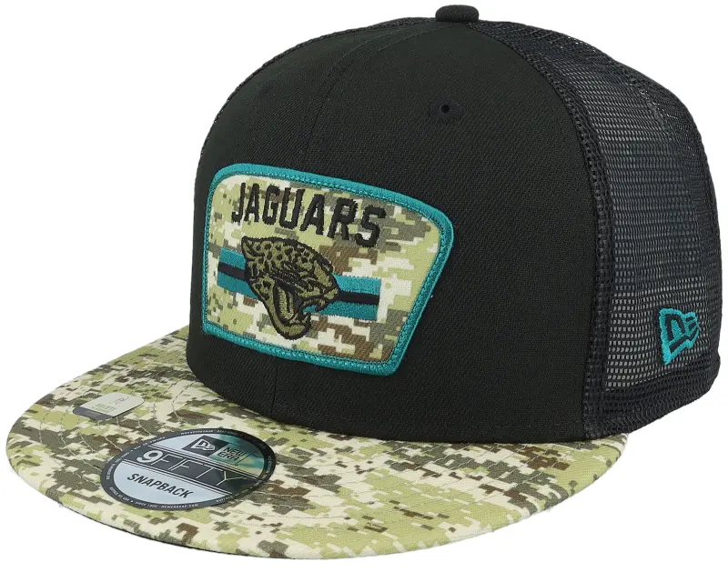 New Era Jacksonville Jaguars NFL21 Salute To Service 9FIFTY Black/Camo Trucker online