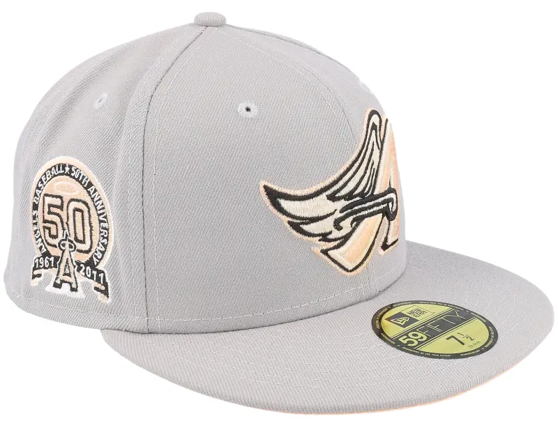 New Era Los Angeles Angels Feather 59FIFTY Grey/Peach Fitted online