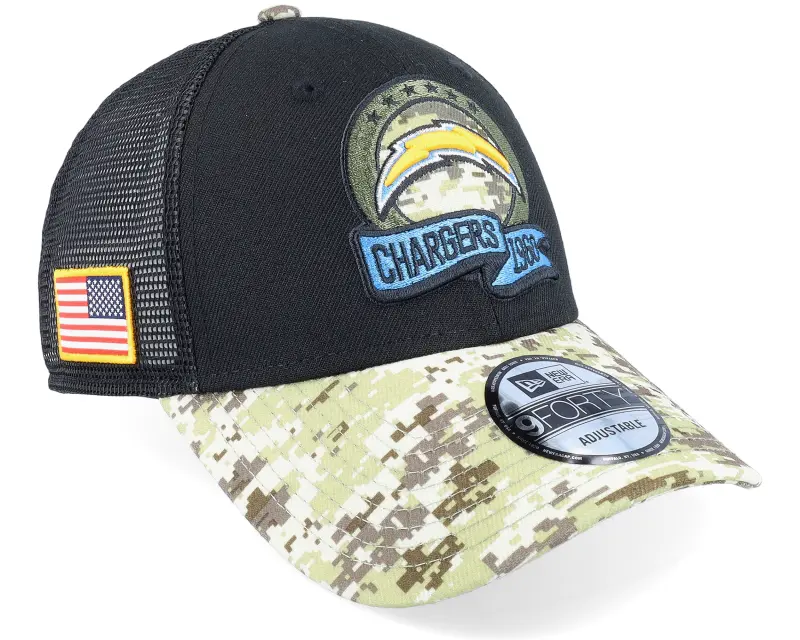 New Era Los Angeles Chargers M 9FORTY NFL Salute To Service 22 Black/Camo Trucker online