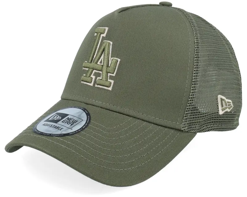 New Era Los Angeles Dodgers 9FORTY Outline Olive A-Frame Trucker online