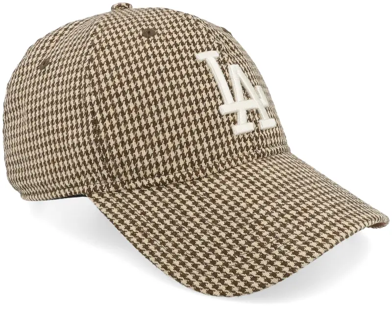 New Era Los Angeles Dodgers Houndstooth 9TWENTY Beige/Brown Dad Cap online