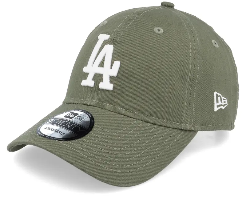 New Era Los Angeles Dodgers League Essential 9TWENTY Olive/White Dad Cap online