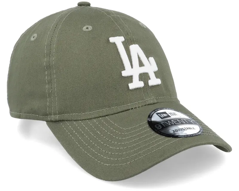 New Era Los Angeles Dodgers League Essential 9TWENTY Olive/White Dad Cap online