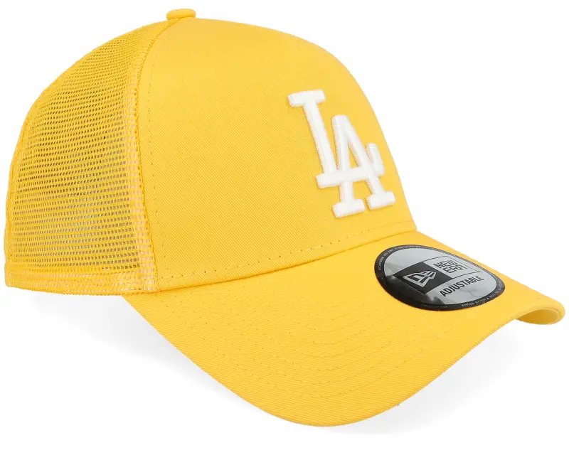 New Era Los Angeles Dodgers League Essential Yellow/White A-frame Trucker online