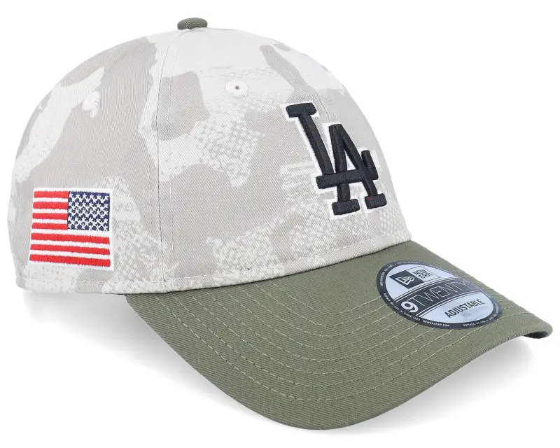 New Era Los Angeles Dodgers MLB Armed Forces Day 9TWENTY Stone/Olive Dad Cap online