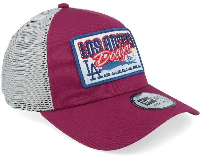 New Era Los Angeles Dodgers MLB Patch Cherry Jam/Grey A-frame Trucker online