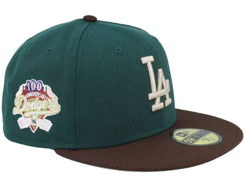 New Era Los Angeles Dodgers Ocean Trail 59FIFTY 100 Anniversery Dark Green/Walnut Fitted online
