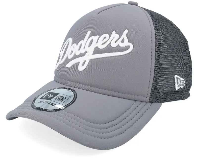 New Era Los Angeles Dodgers Script Grey A-frame Trucker online