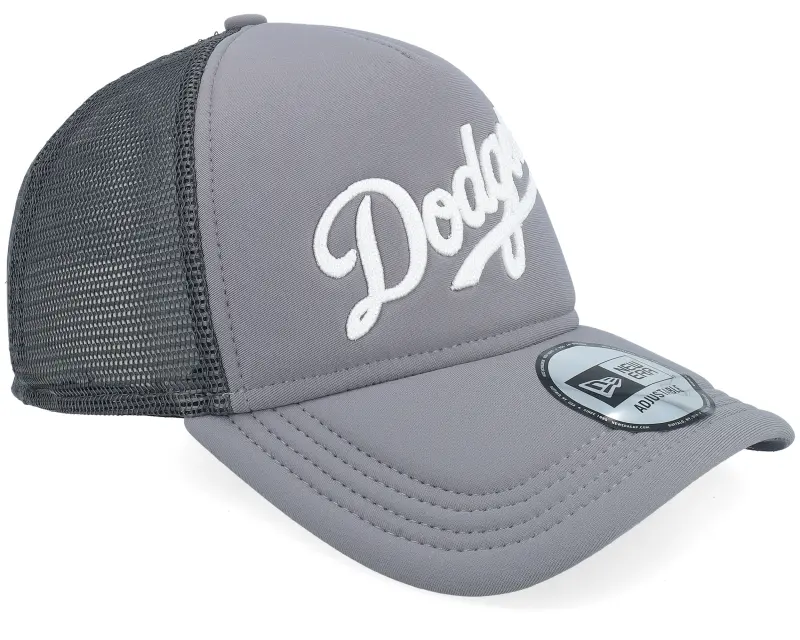 New Era Los Angeles Dodgers Script Grey A-frame Trucker online