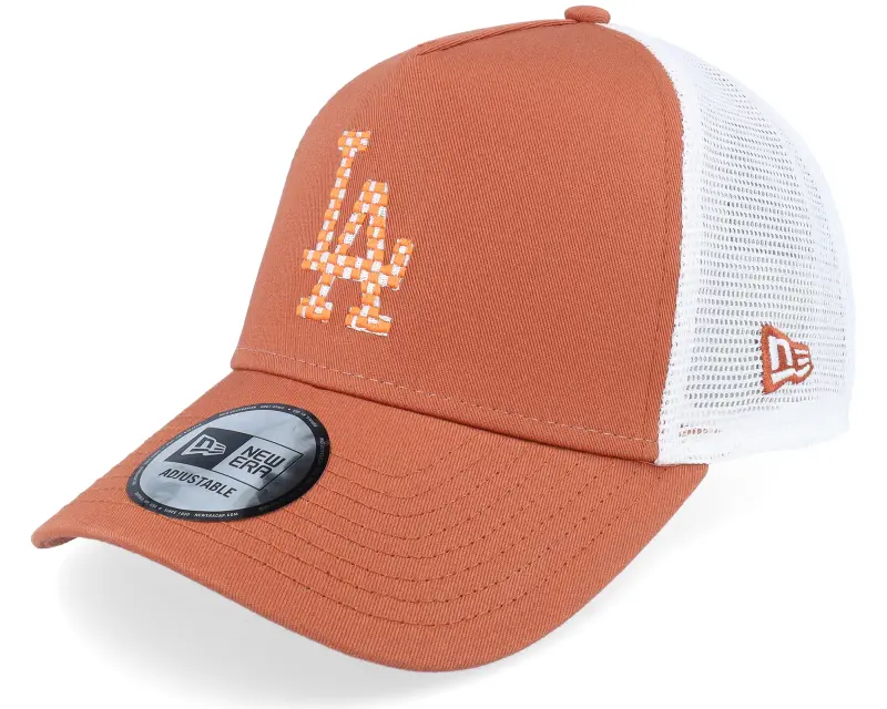 New Era Los Angeles Dodgers Seasonal Infill Terracotta/White A-frame Trucker online