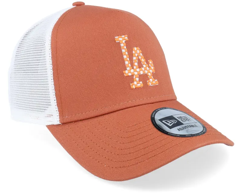 New Era Los Angeles Dodgers Seasonal Infill Terracotta/White A-frame Trucker online