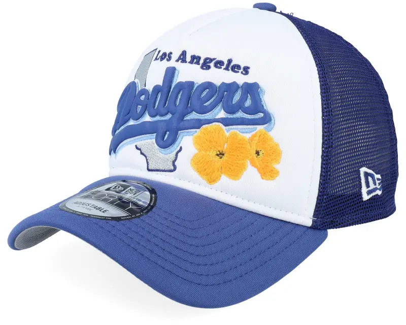 New Era Los Angeles Dodgers State Flower White/Dark Royal A-Frame Trucker online