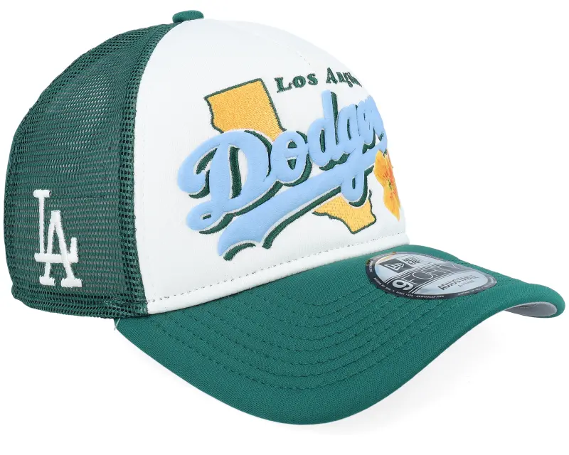 New Era Los Angeles Dodgers State Flower White/Green A-Frame Trucker online