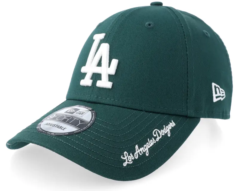 New Era Los Angeles Dodgers Visor Script 9FORTY Dark Green Adjustable online