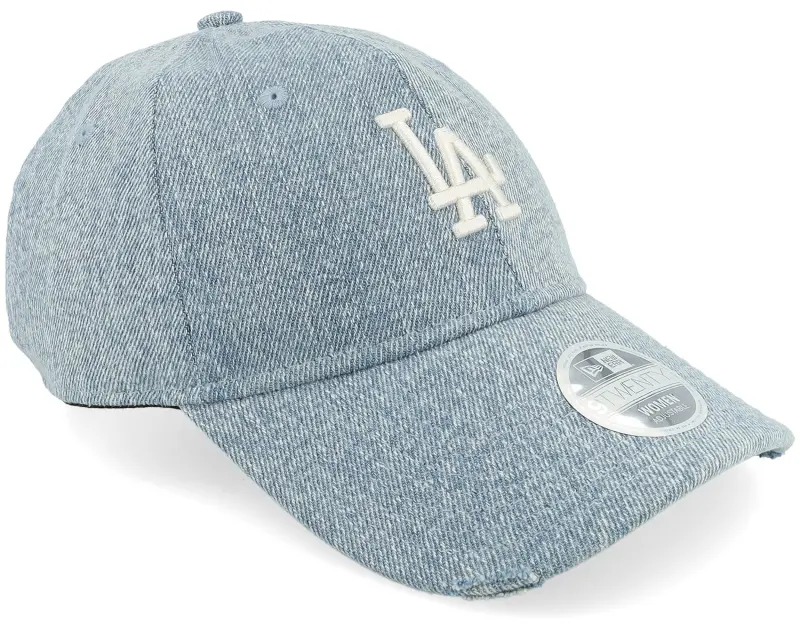 New Era Los Angeles Dodgers Womens Acid Denim 9TWENTY Pale Blue/White Dad Cap online