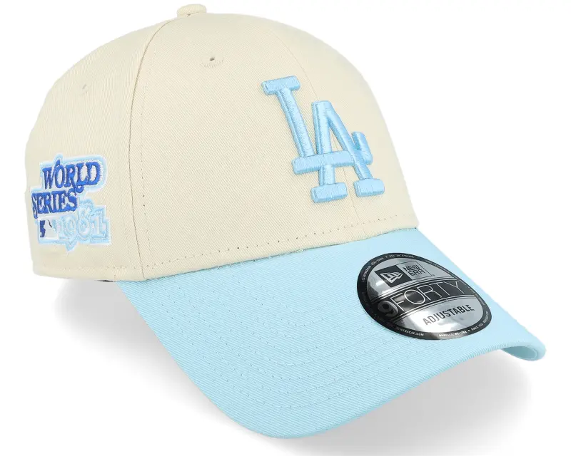 New Era Los Angeles Dodgers World Series Patch 9FORTY White/Light Blue Adjustable online