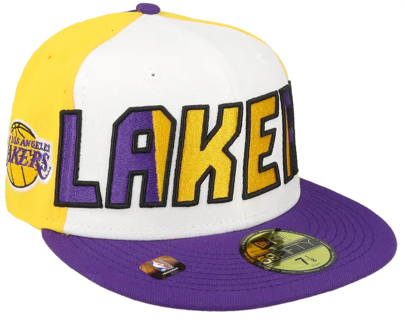 New Era Los Angeles Lakers 59FIFTY NBA 23 Back Half White/Yellow/Purple Fitted online