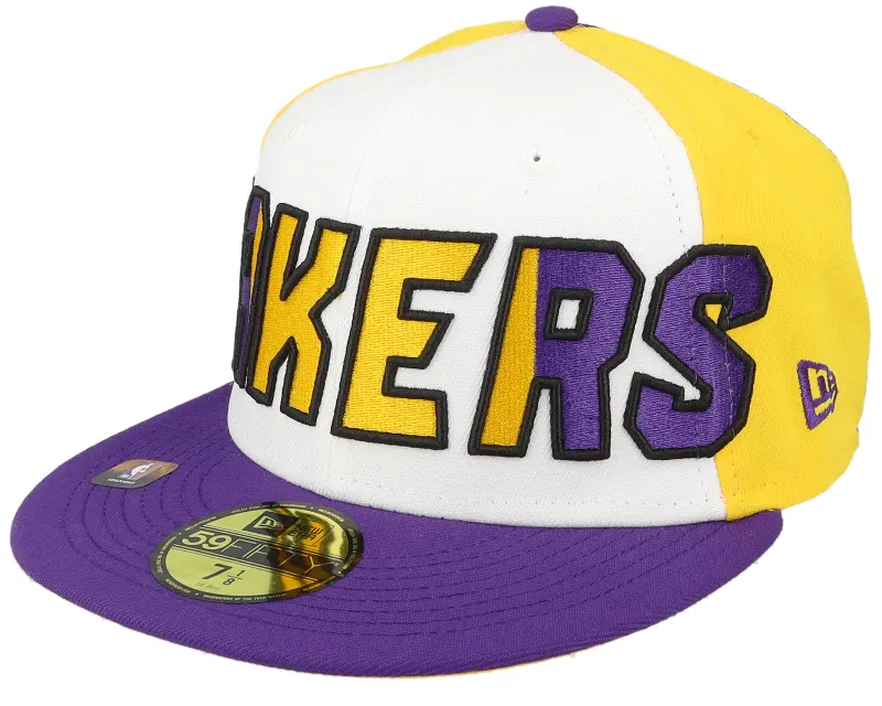New Era Los Angeles Lakers 59FIFTY NBA 23 Back Half White/Yellow/Purple Fitted online