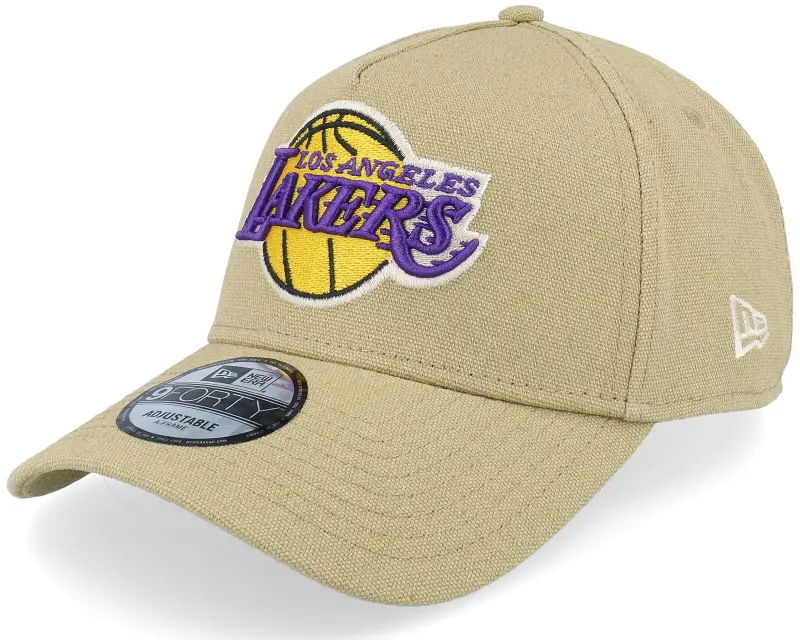 New Era Los Angeles Lakers Canvas Logo Essentials Khaki A-frame Adjustable online