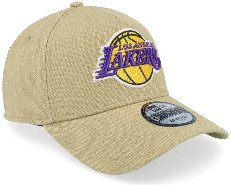 New Era Los Angeles Lakers Canvas Logo Essentials Khaki A-frame Adjustable online