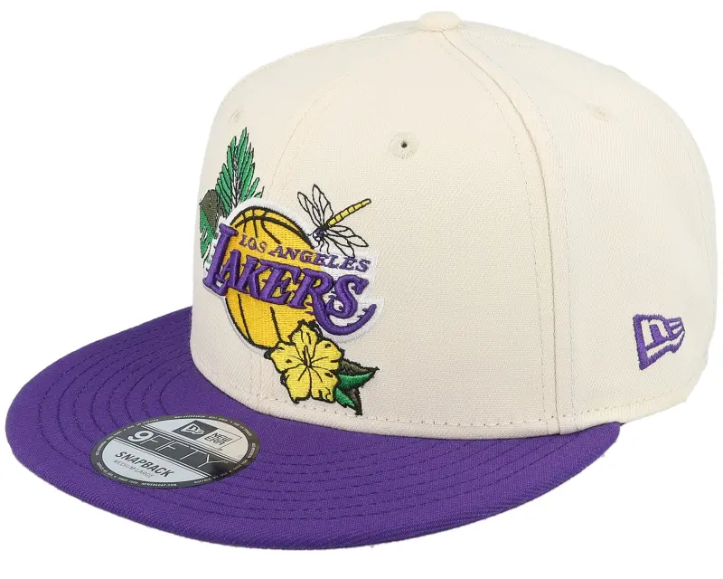 New Era Los Angeles Lakers NBA Floral 9FIFTY Ivory/Purple Snapback online