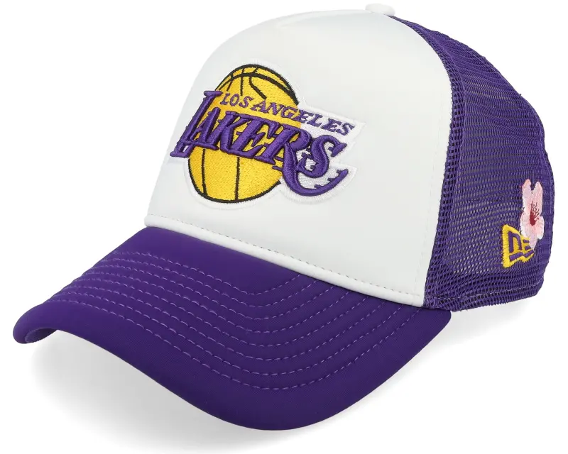 New Era Los Angeles Lakers NBA Flower White/Purple A-frame Trucker online