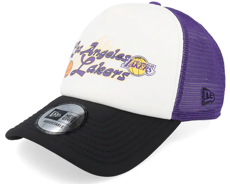 New Era Los Angeles Lakers NBA Graphic White/Purple/Black A-frame Trucker online