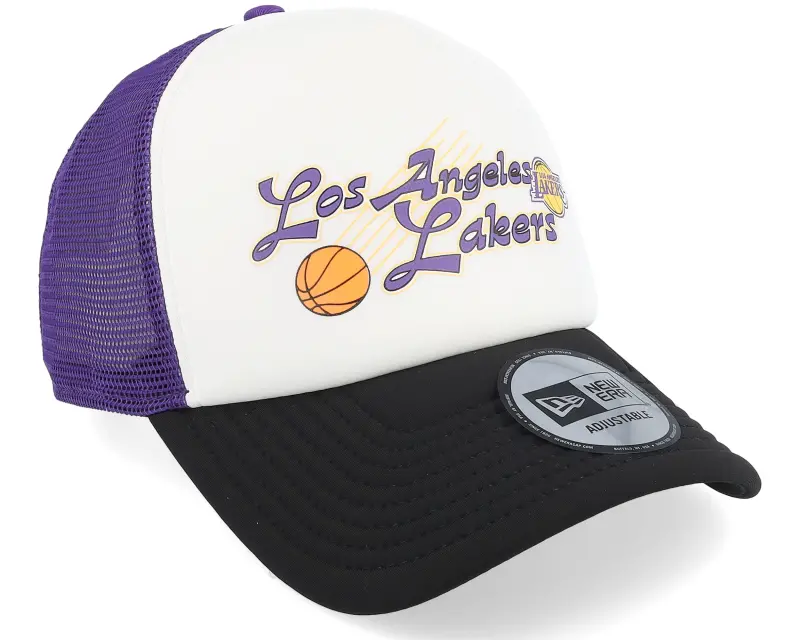 New Era Los Angeles Lakers NBA Graphic White/Purple/Black A-frame Trucker online