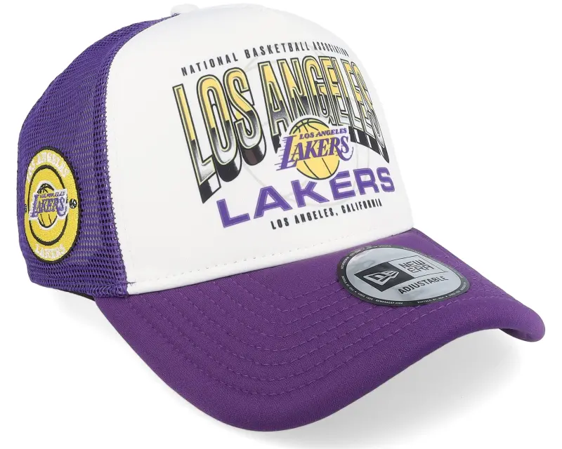 New Era Los Angeles Lakers NBA Team Colour White/Purple A-frame Trucker online