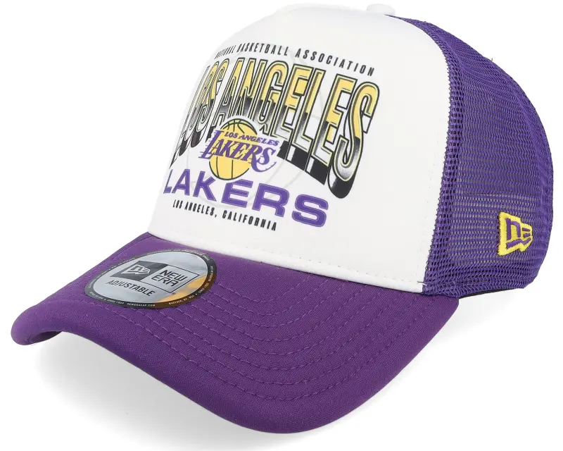 New Era Los Angeles Lakers NBA Team Colour White/Purple A-frame Trucker online
