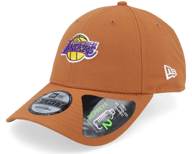 New Era Los Angeles Lakers Repreve Mini Logo 9FORTY Tan Adjustable online