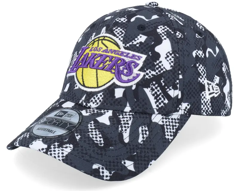 New Era Los Angeles Lakers Seasonal Print 9FORTY Charcoal/Black Adjustable online
