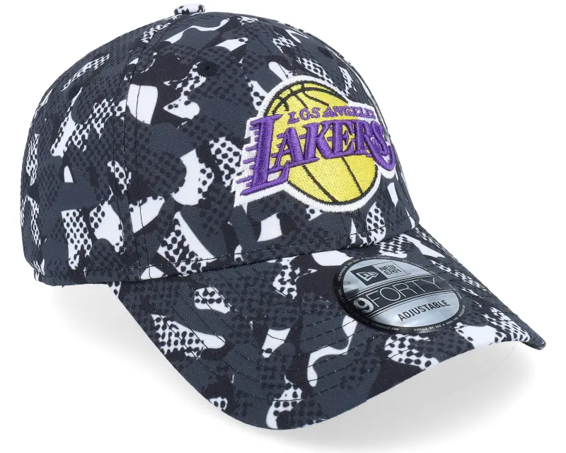 New Era Los Angeles Lakers Seasonal Print 9FORTY Charcoal/Black Adjustable online