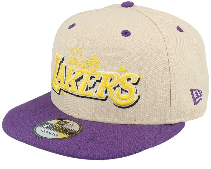 New Era Los Angeles Lakers Team Art Khaki/Purple Snapback online