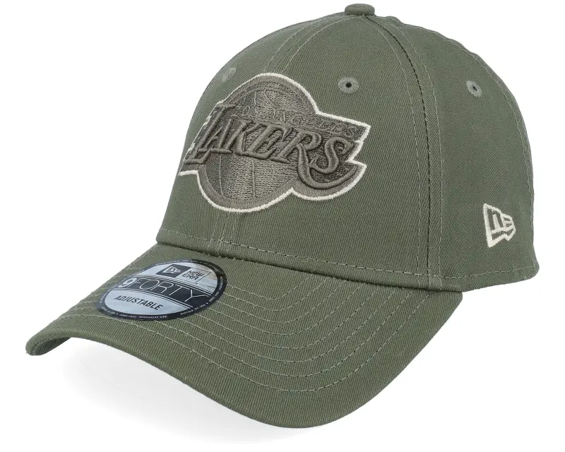 New Era Los Angeles Lakers Team Outline 9FORTY Olive Adjustable online
