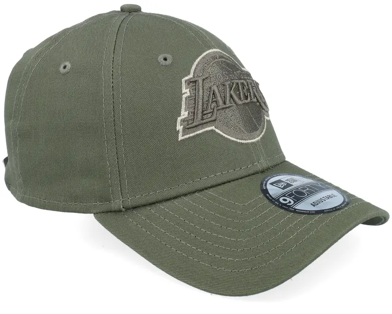 New Era Los Angeles Lakers Team Outline 9FORTY Olive Adjustable online