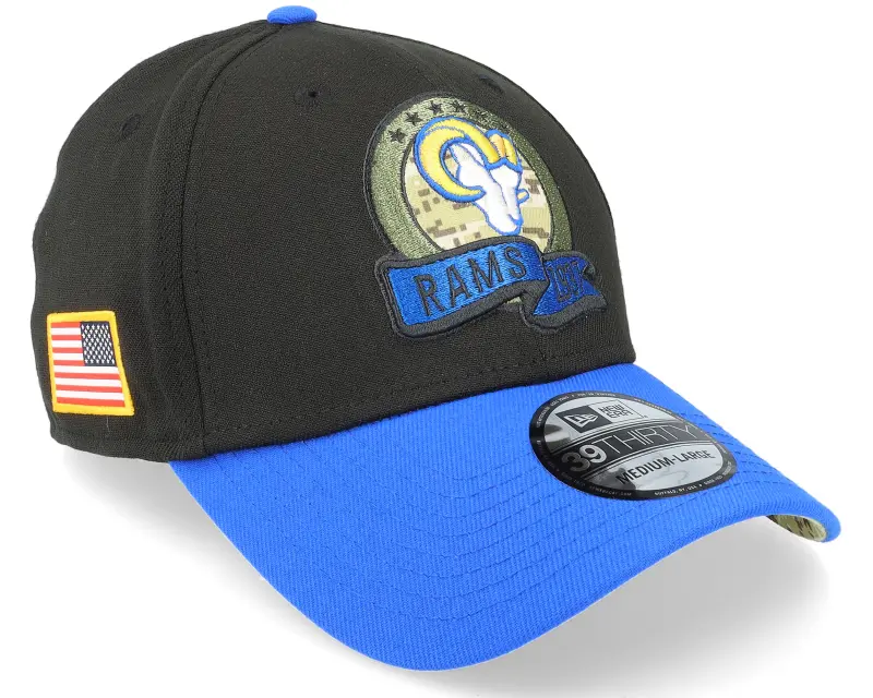 New Era Los Angeles Rams M 39THIRTY NFL Salute To Service 22 Black/Royal Flexfit online