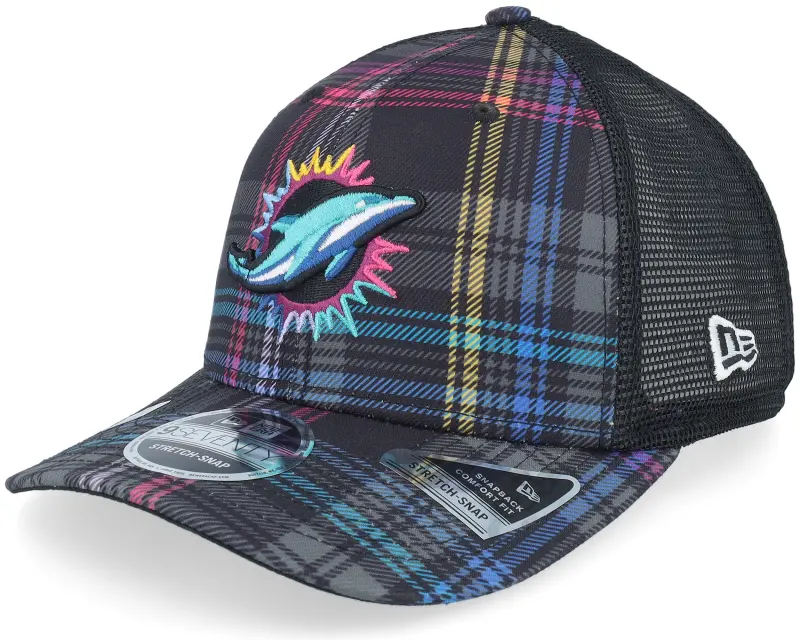 New Era Miami Dolphins NFL24 Crucial Catch 9SEVENTY Tartan Trucker online