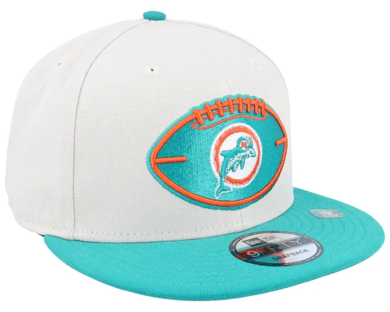 New Era Miami Dolphins Nfl24 Sideline His 9FIFTY Stone/Teal Snapback online