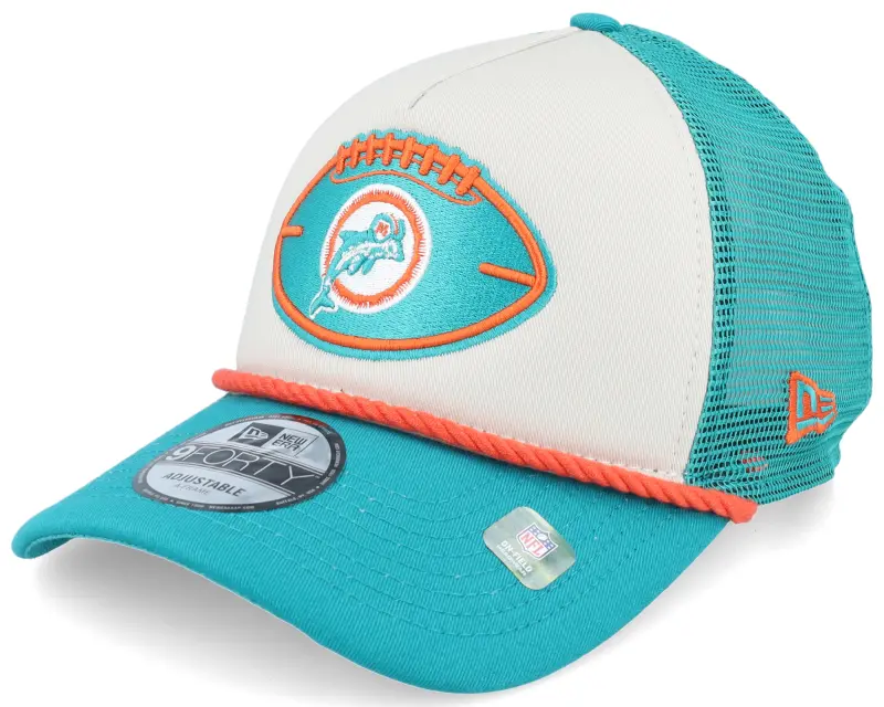 New Era Miami Dolphins Nfl24 Sideline His 9FORTY Stone/Teal Trucker online