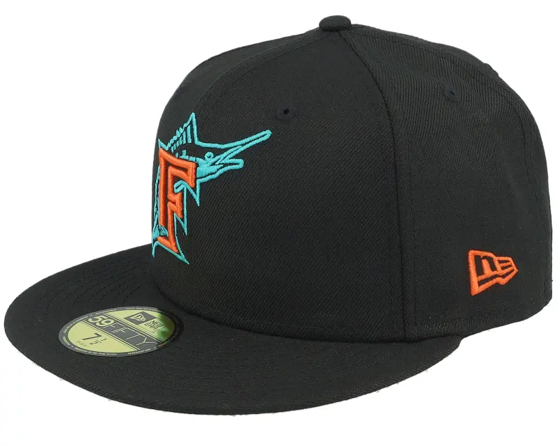 New Era Miami Marlins Porcelain Pack 59FIFTY Black Fitted online