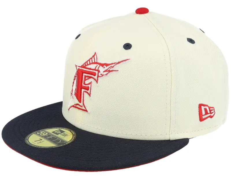 New Era Miami Marlins Scarlet Swirl 59FIFTY 10th Chrome/Navy Fitted online