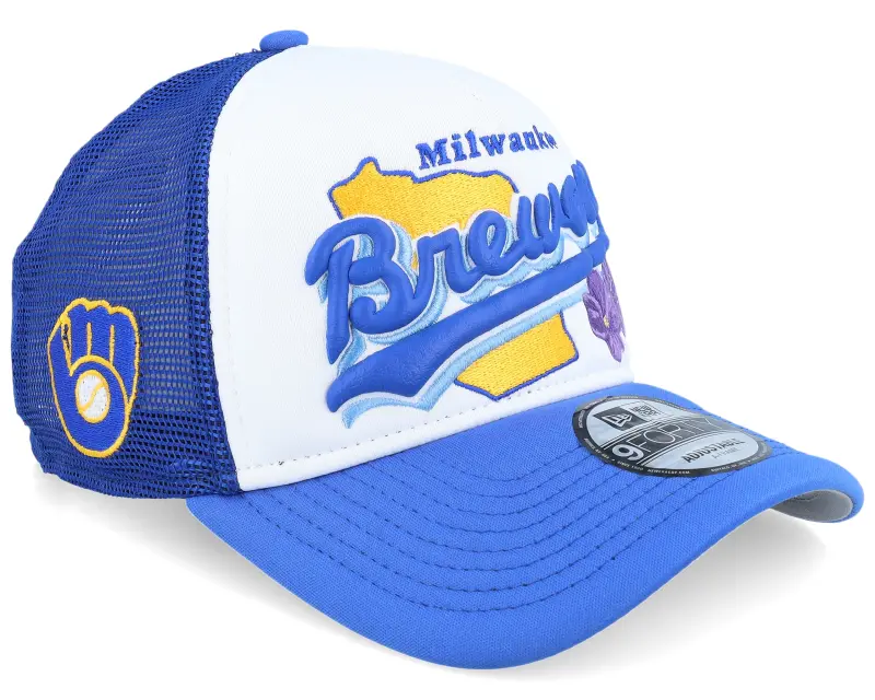 New Era Milwaukee Brewers State Flower White/Royal A-Frame Trucker online