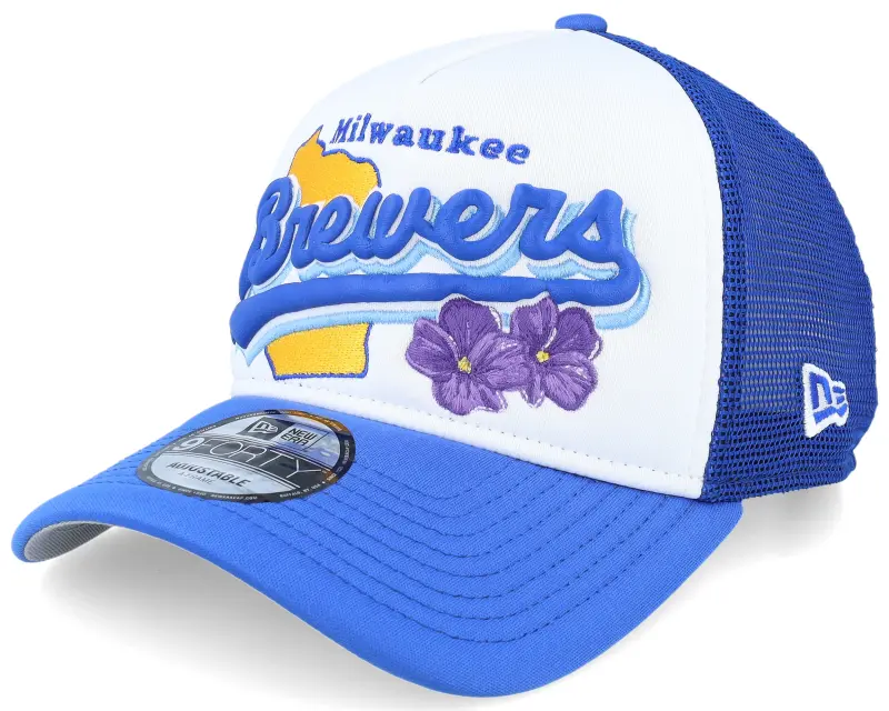 New Era Milwaukee Brewers State Flower White/Royal A-Frame Trucker online