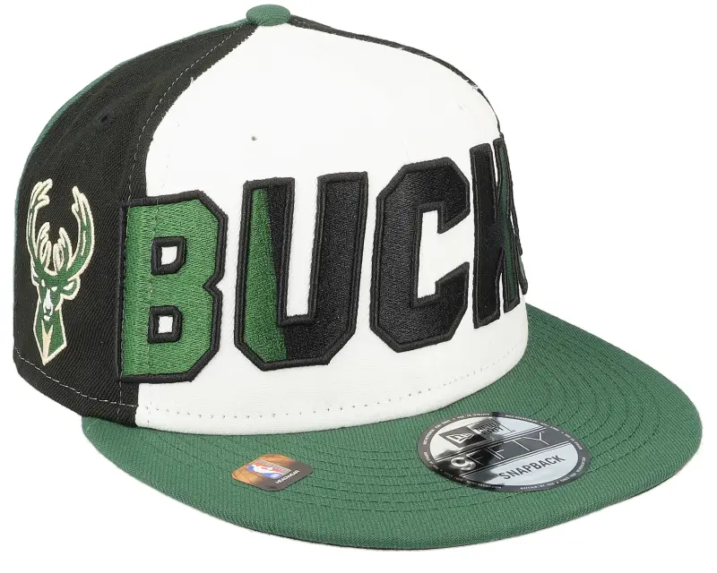 New Era Milwaukee Bucks 9FIFTY NBA 23 Back Half White/Black/Green Snapback online