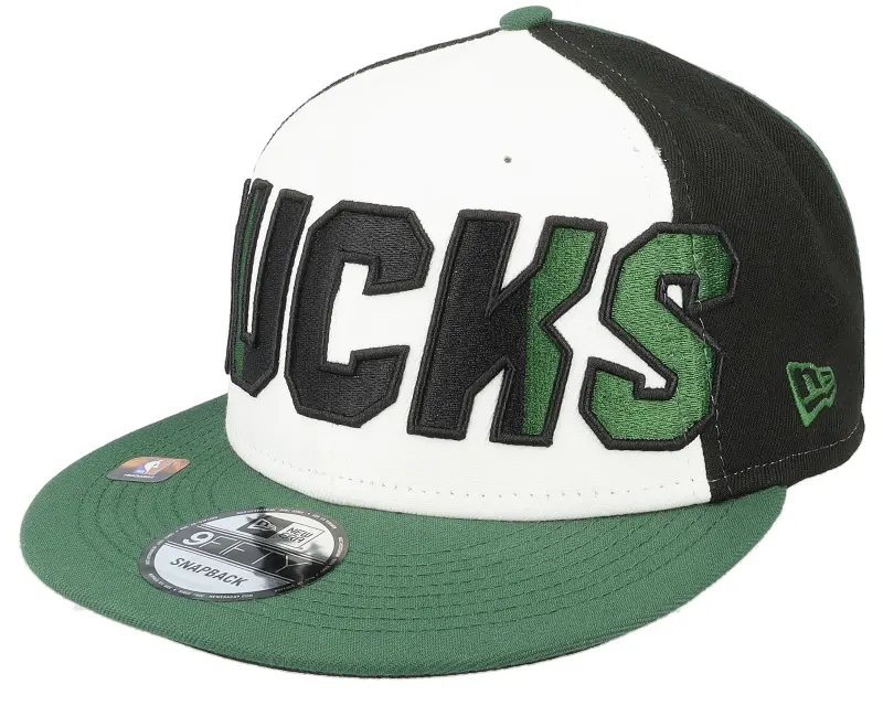 New Era Milwaukee Bucks 9FIFTY NBA 23 Back Half White/Black/Green Snapback online