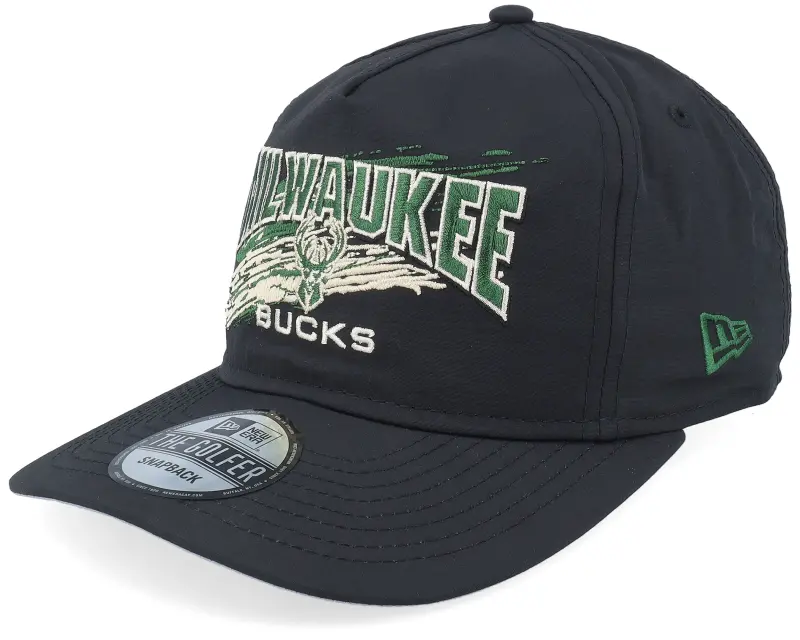 New Era Milwaukee Bucks Throwback Brush Black Strapback online