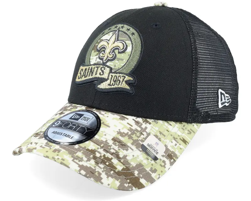 New Era New Orleans Saints M 9FORTY NFL Salute To Service 22 Black/Camo Trucker online
