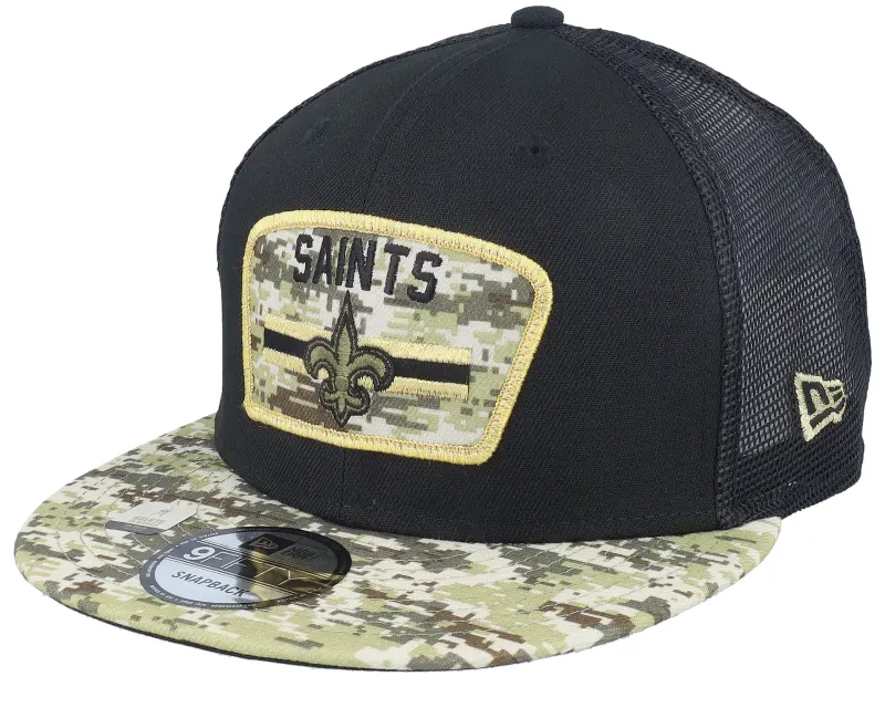New Era New Orleans Saints NFL21 Salute To Service 9FIFTY Black/Camo Trucker online